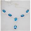 Image 1 : #75-BLUE TOPAZ GEMSTONE NECKLACE