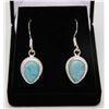 Image 1 : #52-CARRIBEAN LARIMAR GEMSTONE EARRING