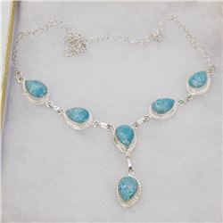 #48-CARRIBEAN LARIMAR GEMSTONE NECKLACE