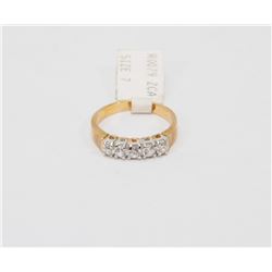 SIZE 7 CZ GOLD PLATED RING