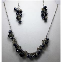 19 - BLACK/GREY  CRYSTAL NECKLACE SET