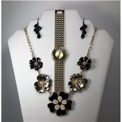 16 -  BLACK & WHITE ENAMEL & GOLD