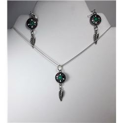 12 - SILVER TONE, TURQUOISE & ENAMEL