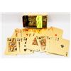 Image 1 : FULL DECK OF 24K GOLD PLATED PLAYING CARDS.