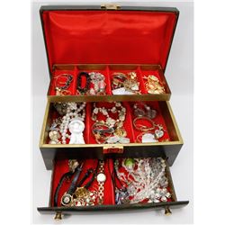 LARGE ESTATE JEWELRY BOX FULL OF CONTENTS