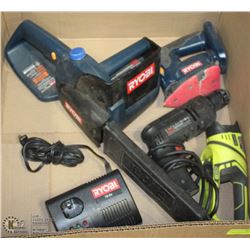 LARGE BOX OF RYOBI TOOLS - 18 VT
