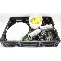 CRATE OF ASSORTED ESTATE DISHWARE