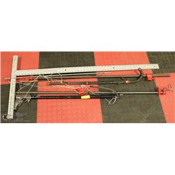 THREE BAR CLAMPS , T SQUARE AND A THING