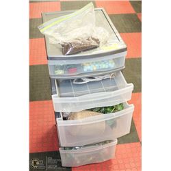 STORAGE DRAWER ON WHEELS FULL OF CRAFTING