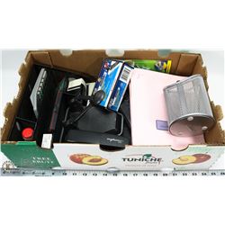 OFFICE SUPPLY LOT, INCLUDES NEW STAPLER, HOLDERS