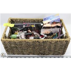 LARGE BASKET FULL OF NEW MAKEUP, NAIL