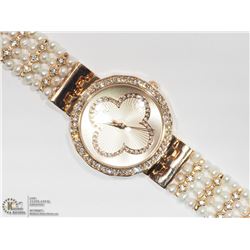 3) JZL CRYSTAL FRESHWATER PEARL WATCH