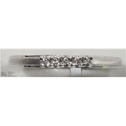 4) 14K WHITE GOLD 4 DIAMOND RING