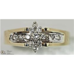 5) 14K YELLOW GOLD DIAMOND FLORAL STYLE RING