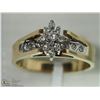 Image 2 : 5) 14K YELLOW GOLD DIAMOND FLORAL STYLE RING