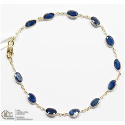 16) 10K YELLOW GOLD 12 SAPPHIRE BRACELET