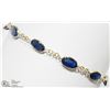 Image 2 : 16) 10K YELLOW GOLD 12 SAPPHIRE BRACELET