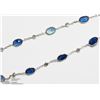 Image 2 : 21) 14K WHITE GOLD SAPPHIRE AND DIAMOND BRACELET