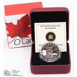 RCM 2013 FINE SILVER INUKSHUK $10.00 COIN WITH COA