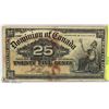 Image 1 : 1900 -25 CENTS DOMINION OF CANADA BANK NOTE
