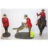 Image 1 : GROUP OF 2 RCMP STATUES & 1 HORSE HEAD WALL HOOK