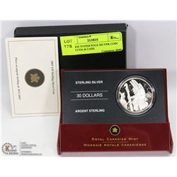 2005 $30 TOTEM POLE SILVER COIN WITH COA & CASE