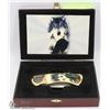 Image 1 : GOLD PLATED COLLECTIBLE WOLF & EAGLE KNIFE WITH