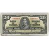 Image 1 : 1937 $20 BANK OF CANADA BANK NOTE F