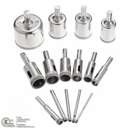 NEW 15PCS 3-42MM DIAMOND HOLE SAW SET DRILL BIT