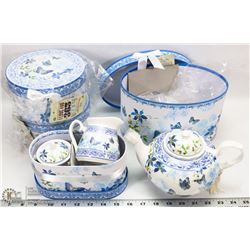 NEW COLLECTIBLE TEA SET - INCLUDES MATCHING ( HOME