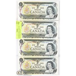 UNCIRCULATED CANADIAN. $1 BILL WITH SEQ. SERIAL.