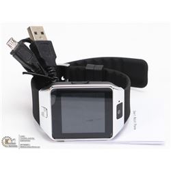 NEW BLACK/STAINLESS BLUETOOTH SMARTWATCH W/CAMERA