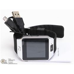 NEW BLACK/STAINLESS BLUETOOTH SMARTWATCH W/CAMERA