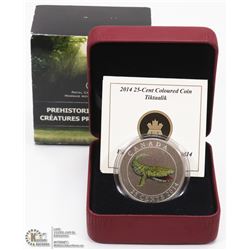 2014 25 CENT TIKTAALIK GLOW IN THE DARK COIN WITH