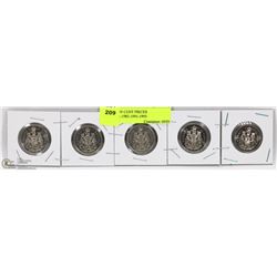 LOT OF 5 50 CENT PIECES 1980-1981-1983-1991-1993