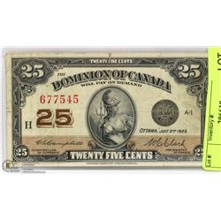 1923 CANADIAN SHINPLASTER