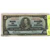 Image 1 : 1937 CANADIAN $5 DOLLAR BILL