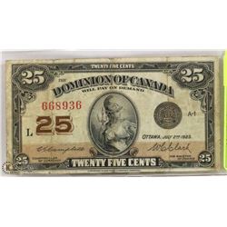 1923 CANADIAN SHINPLASTER