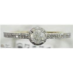 32) 14K YELLOW GOLD DIAMOND HALO RING