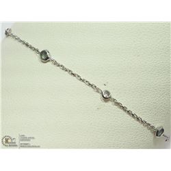 33) 14K WHITE GOLD ALEXANDRITE & DIAMOND BRACELET