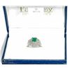 Image 3 : 35) STAMPED PT900 PLATINUM EMERALD & DIAMOND RING