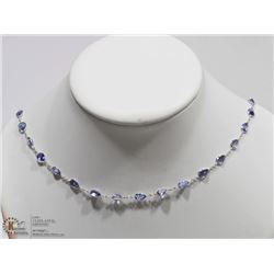 36) 10K WHITE GOLD 30 PEAR TANZANITE NECKLACE