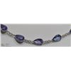 Image 2 : 36) 10K WHITE GOLD 30 PEAR TANZANITE NECKLACE