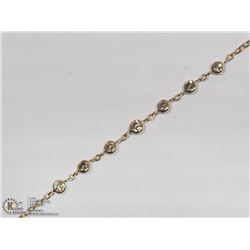 39) 10K YELLOW GOLD DIAMOND CHAIN BRACELET