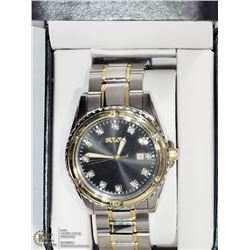 41) BULOVA MEN'S TWO-TONE CALENDAR WATCH