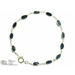 42) 14K YELLOW GOLD 12 SAPPHIRE BRACELET