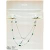 Image 2 : 44) 10K WHITE GOLD 11 EMERALD NECKLACE