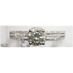 50) 14K WHITE GOLD DIAMOND HALO RING