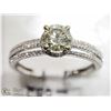 Image 2 : 50) 14K WHITE GOLD DIAMOND HALO RING