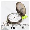 Image 1 : SOLID SILVER HUNTER CASED KEY WIND POCKET WATCH